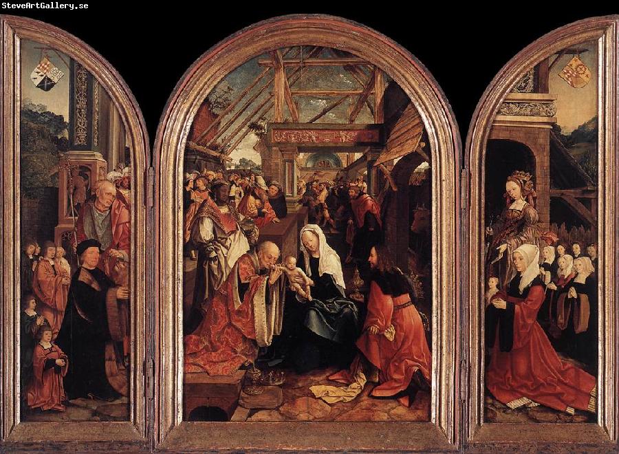 CORNELISZ VAN OOSTSANEN, Jacob Triptych of the Adoration of the Magi fd